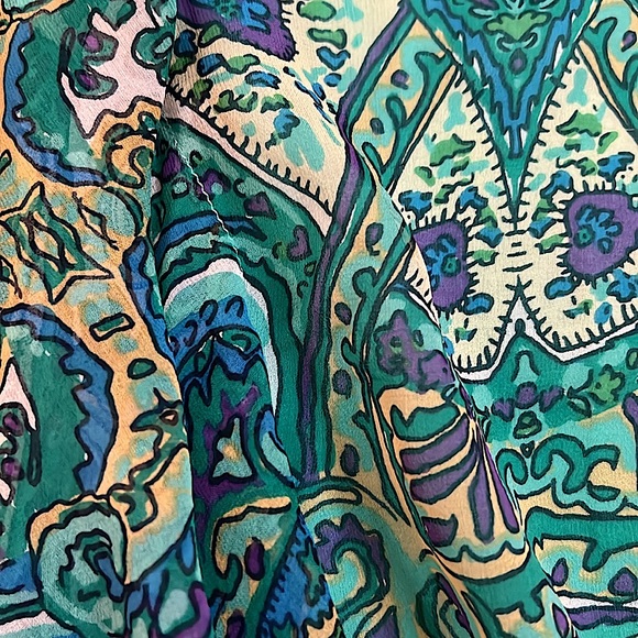Cache Green and Blue Paisley Top - Picture 4 of 7